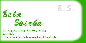 bela spirka business card